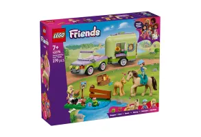LEGO Friends 42695 - Ремарке за кон и бебе жребче
