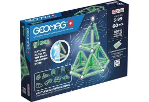 Магнитен конструктор, Geomag, Glow, 60 части