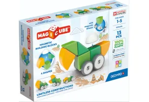 Магнитен конструктор, Geomag, Magicube, 4 форми и колела, 13 части