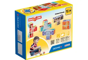 Магнитен конструктор, Geomag, Magicube, Животни и карти 132, 11 части - 2