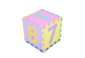 Мек пъзел-килим Moni Toys, Цифри, двустранен, 10 елемента, многоцветен - 3