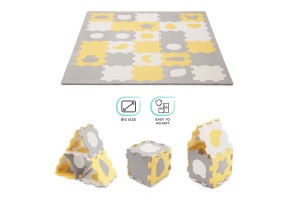 Мек пъзел с форми KinderKraft LUNO SHAPES, жълт - 3