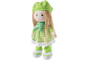 Мека кукла със зелена шапчица, серия Poupetta, 30 см.