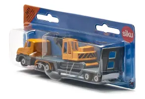 Метална играчка Siku Super - Камион с ремарке и багер - 4