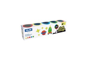 Milan Тесто за моделиране Soft Dough Glitter, 142 g, 5 цвята