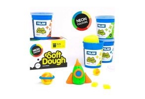 Milan Тесто за моделиране Soft Dough Glitter, 142 g, 5 цвята - 6