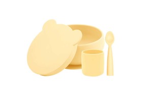 MinikOiOi BLW Set I бебешки силиконов комплект за хранене - Mellow Yellow