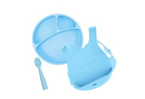 Minikoioi Feeding Set комплект за хранене - 100% силикон - 6 м+, Blue - 2