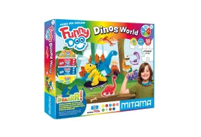 MITAMA Funny Doo Dinos комплект за моделиране - 15 цвята моделин, с форми и инструменти, 33 части