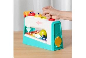 Мултифункционална бебешка музикална играчка с ксилофон и топки - 3