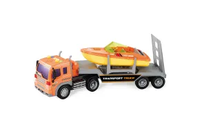 OCIE City Service Камион с платформа и лодка Transport Truck 1:16 - 2