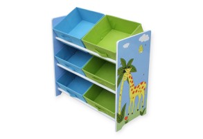 Органайзер за Играчки GINGER HOME, Етажерка за Детска Стая с Кутии за Съхранение, SAVANNA