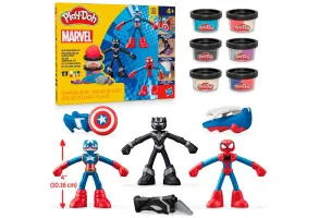 Play Doh Marvel - Комплект с фигурки Капитан Америка, Спайдърмен и Черната пантера - 3
