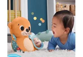 Плюшена сензорна играчка видра за игра по корем 2 в 1 Fisher Price - 4