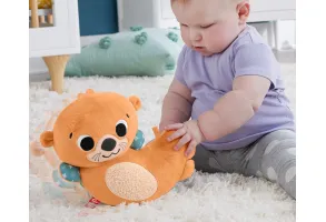 Плюшена сензорна играчка видра за игра по корем 2 в 1 Fisher Price - 6