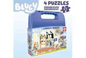 Прогресивен пъзел, Educa, Bluey в куфарче, 12-16-20-25 части - 4