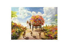 Пъзел, Educa, Количка с цветя, 1000 части - 2