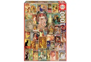 Пъзел, Educa, Плакат колаж ART NOUVEAU, 1000 части
