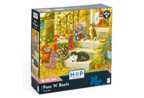 Пъзел с едри части 500  - Чизми и котки - The House of Puzzles