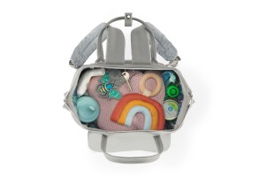 Раница за бебешки принадлежности KinderKraft TREASUREPACK, светло сива - 3