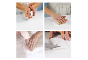 Дървена фото рамка от 3 части, за 2 отпечатъка и снимка My Baby Touch - кафява с бяло паспарту - 4