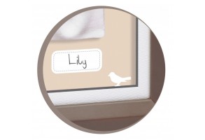 Дървена фото рамка от 3 части, за 2 отпечатъка и снимка My Baby Touch - кафява с бяло паспарту - 3
