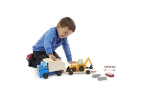 Самосвал с платформа, багер и аксесоари Melissa and Doug - 3
