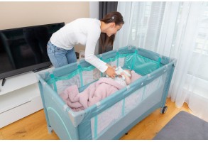 Сгъваема кошара за пътуване 2 нива Basic Light Grey Caretero - 8