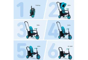 Сгъваема триколка 6-в-1 smarTrike STR3, синя - 9