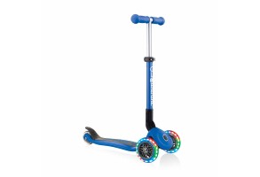 Сгъваема тротинетка със светещи колела, Globber Junior - 2+ г., синя