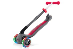 Сгъваема тротинетка със светещи колела Globber Primo Foldable Lights, сиво-червена - 5