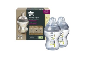 Шише за хранене Tommee Tippee Closer to Nature Easi vent, 260мл бухал, момче, 2 бр. - 4