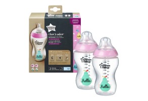 Шише за хранене Tommee Tippee Closer to Nature Easi Vent, 340 мл, 2 броя, 3м+, круша - 2