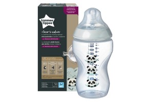 Шише за хранене Tommee Tippee Closer to Nature Easi Vent, 340мл, панда, момиче - 2