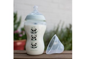 Шише за хранене Tommee Tippee Closer to Nature Easi Vent, 340мл, панда, момиче - 3