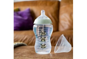 Шише за хранене Tommee Tippee Closer to Nature Easi Vent, 340мл, панда, момиче - 4