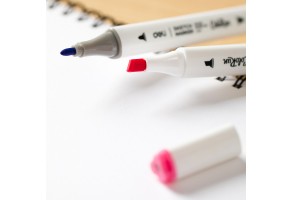 Sketch маркери Deli Colorun EC187-48, измиващи се, - объл връх 1 мм и скосен връх 5 мм, к-т 48 цвята - 5
