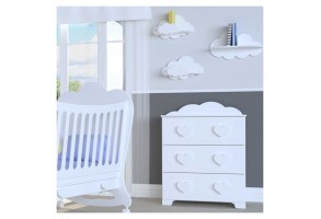 Скрин с 3 чекмеджета Bambino Casa Cuori Grandi Felici