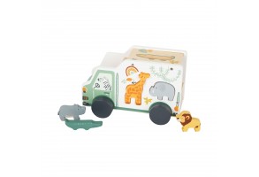 Small Foot Кола Сафари, за вграждане на животни, дървена, 23 х 13 х 14 cm - 2