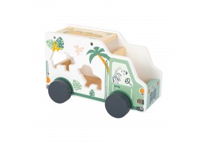 Small Foot Кола Сафари, за вграждане на животни, дървена, 23 х 13 х 14 cm - 3