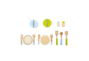 Small Foot Комплект съдове и прибори за готвене, детски, дъвени, 13 части - 2
