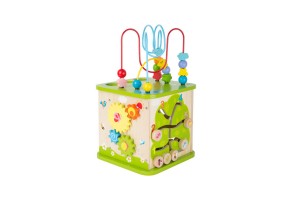 Small Foot Куб, дидактичен, с писта, топчета и спирала - 2