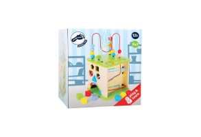 Small Foot Куб, дидактичен, с писта, топчета и спирала - 3