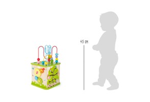Small Foot Куб, дидактичен, с писта, топчета и спирала - 4