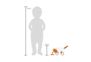 Small Foot Кученце за дърпане, дървено, с шумящи уши - 5
