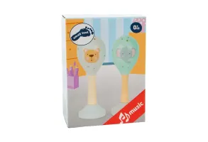 Small Foot Маракаси, дървени, в пастелни цветове, 2 броя - 4