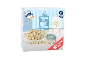 Small Foot Мъниста за нанизване, с букви, дървени, 300 броя - 3