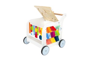Small Foot Проходилка - Дидактичен куб, на колелца, дървена, 42 х 39 х 42 cm - 6