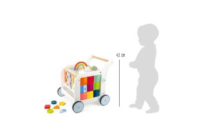 Small Foot Проходилка - Дидактичен куб, на колелца, дървена, 42 х 39 х 42 cm - 9