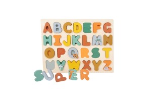 Small Foot Пъзел Сафари, с английската азбука, дървен